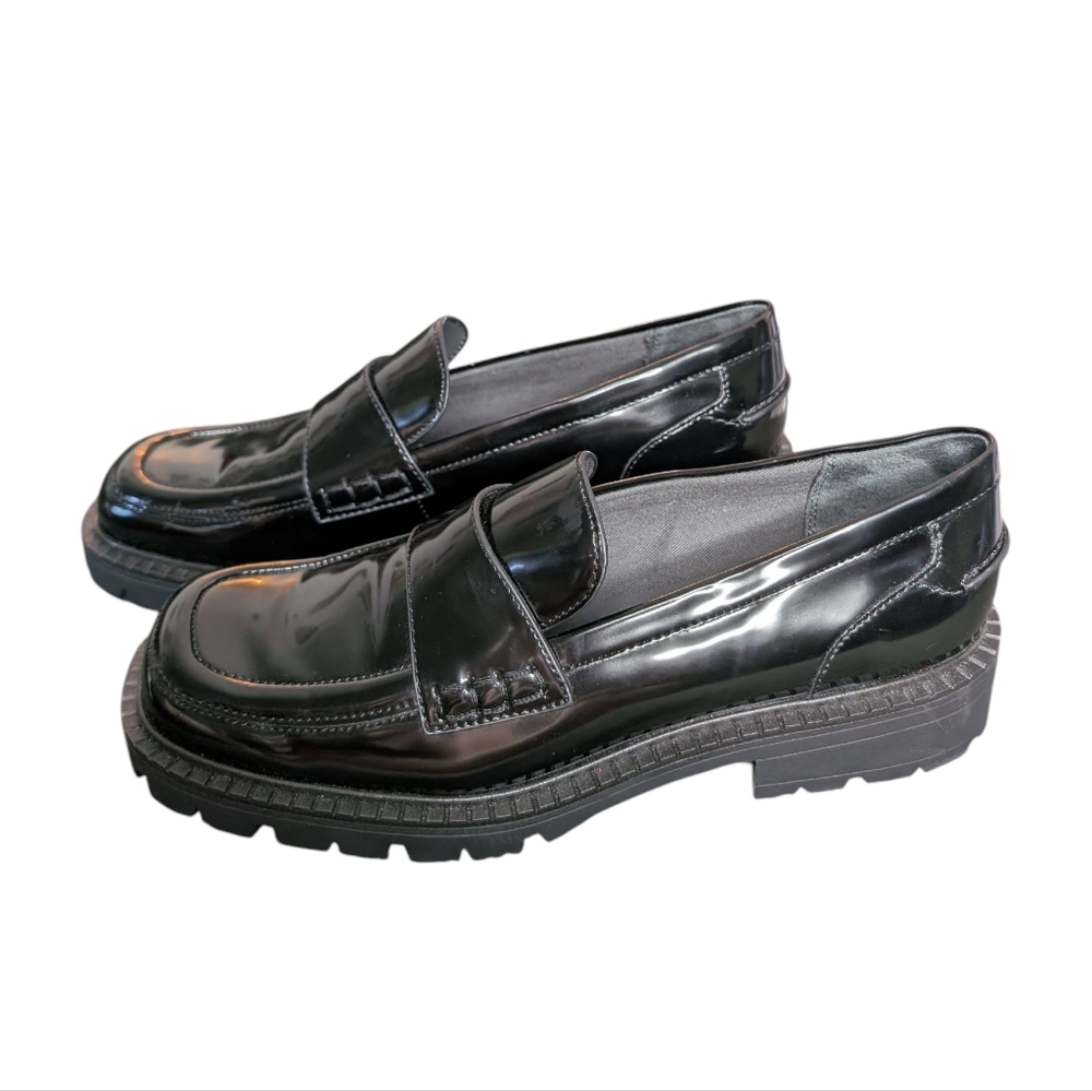 Sarto by Franco Sarto Women Black Darby Loafer 1.5 Inch Heel Work Shoe Size 7.5